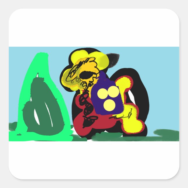 Lama Liebe  Quadratischer Aufkleber (Vorderseite)