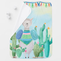 Lama "ließ uns auf ein Abenteuer gehen" Baby-Decke
