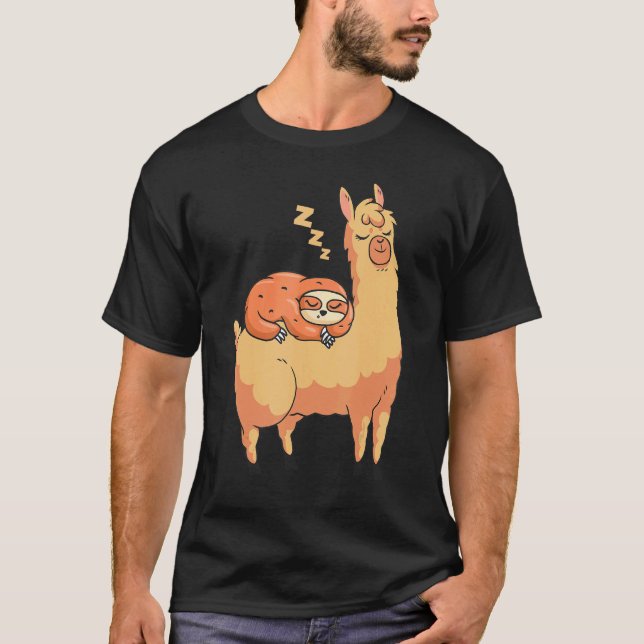 Lama Lustiges Faultier T-Shirt (Vorderseite)