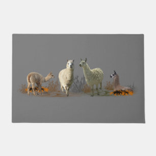 Lama Meadow Door Mat (Grau) Fußmatte