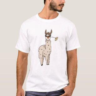 Lama mit Blume Bite T-Shirt