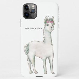 Lama mit drei kleinen rosa Rosen Kronen Tiara iPhone 11Pro Max Hülle