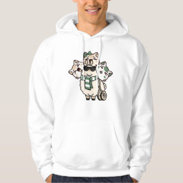 Lama mit improvisiertem Gehwagen und Katzenfreunde Hoodie