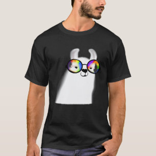 Lama mit regenbogenfarbener Brille Design Premium T-Shirt