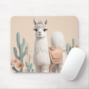 Lama mit Sattel in der Wüste Mousepad