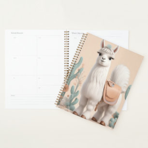 Lama mit Sattel in der Wüste Planer