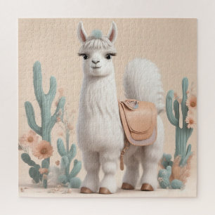 Lama mit Sattel in der Wüste Puzzle