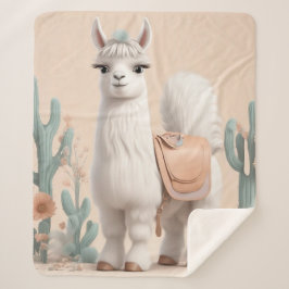 Lama mit Sattel in der Wüste Sherpadecke