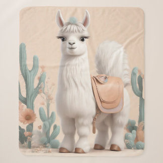 Lama mit Sattel in der Wüste Sherpadecke