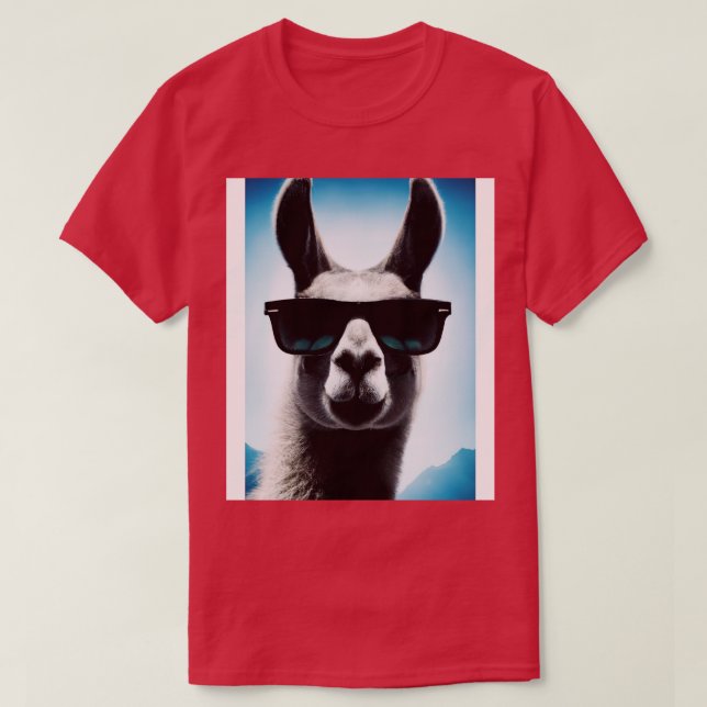 Lama mit Sonnenbrille 1 T-Shirt (Design vorne)