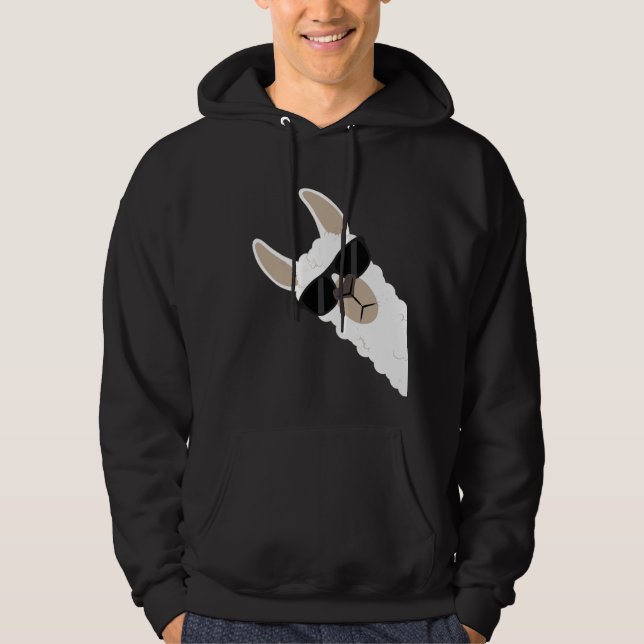 Lama mit Sonnenbrille cool Alpaka Hoodie (Vorderseite)