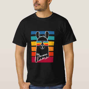 Lama mit Sonnenbrille und farbenfrohen Streifen T-Shirt