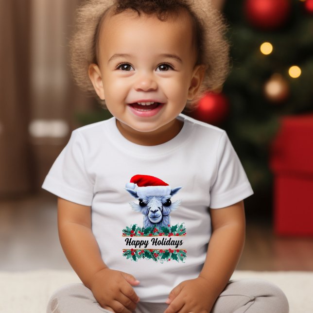Lama mit Weihnachtsmannmütze Kleinkind T-shirt (Von Creator hochgeladen)