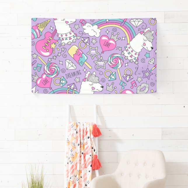 Lama-Muster 1 Banner (Insitu)