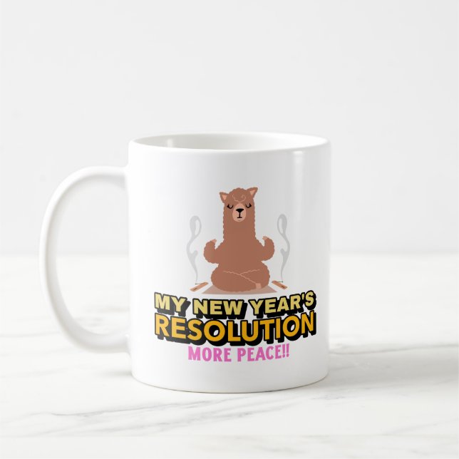 Lama-Neujahr: Mehr Frieden Kaffeetasse (Links)