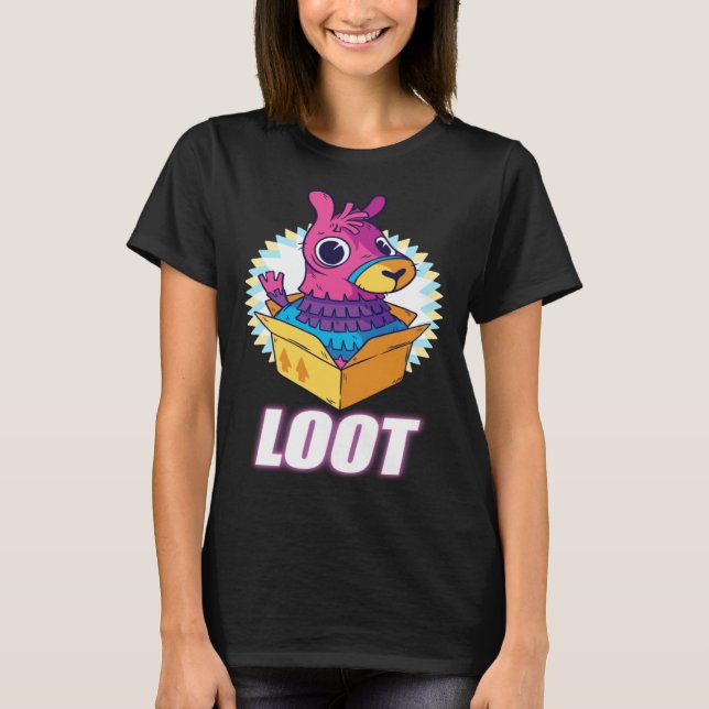 Lama Pinata Loot a  idea for gamers fans of gaming T-Shirt (Vorderseite)