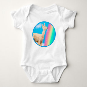 Lama-Regenbogen Baby Strampler