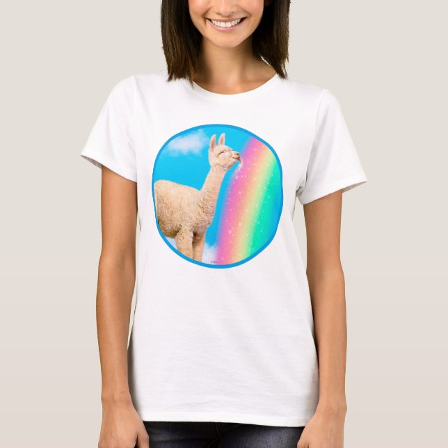 Lama-Regenbogen T-Shirt (Vorderseite)