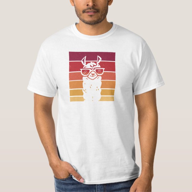 Lama retro T-Shirt (Vorderseite)