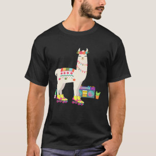 Lama Roller Skate Derby Retro 70er 80er Cactus boo T-Shirt