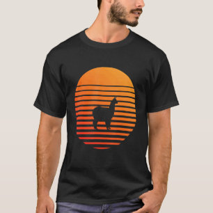 Lama Shadow Silhouette vor einer Sonne T-Shirt