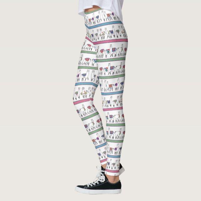 Lama-Streifen-Muster Leggings (Links)