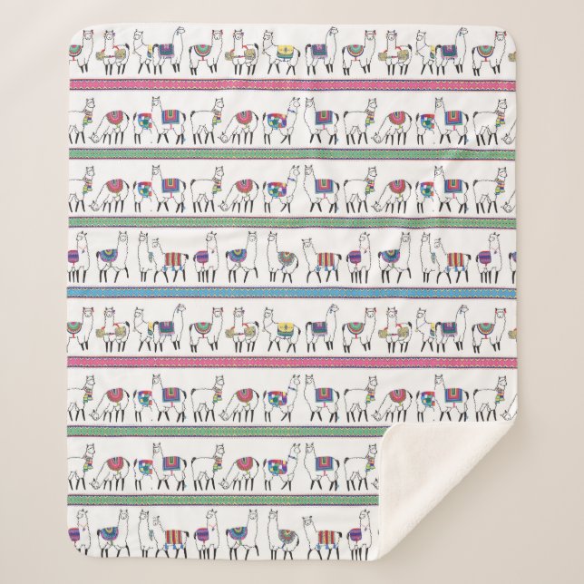 Lama-Streifen-Muster Sherpadecke (Vorderseite)