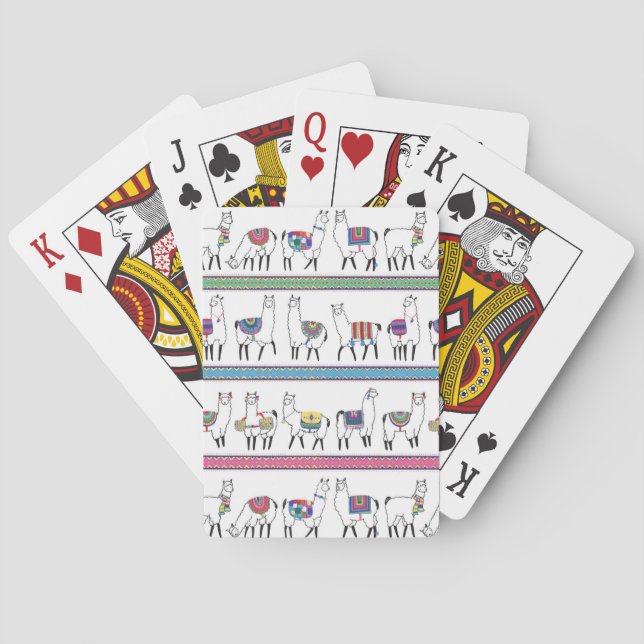 Lama-Streifen-Muster Spielkarten (Rückseite)