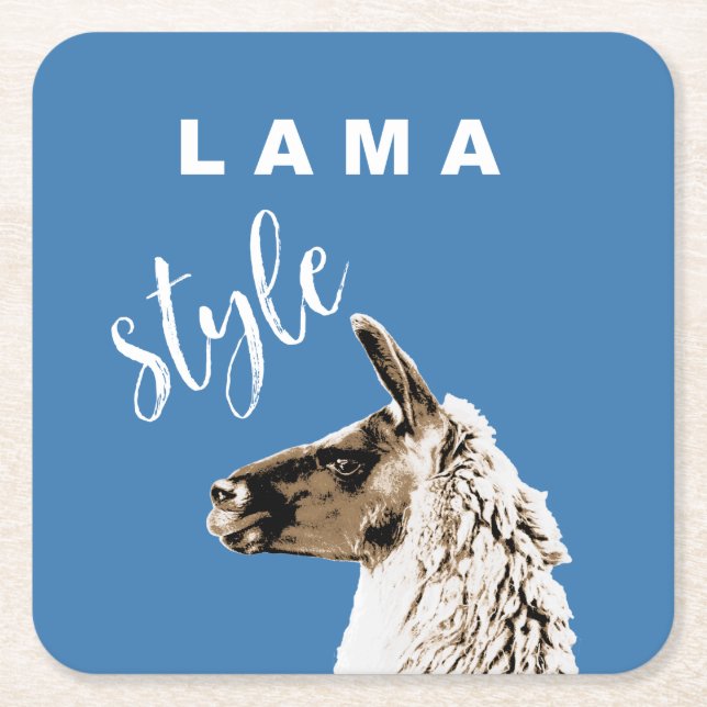 Lama Style Rechteckiger Pappuntersetzer (Vorderseite)