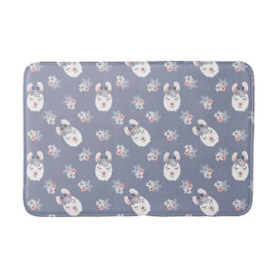 Lama-u. Blumen-Muster Badematte