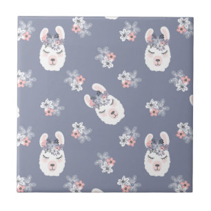 Lama-u. Blumen-Muster Fliese
