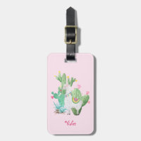 Lama-u. Kaktus-Aquarell-Szene - Pastellrosa