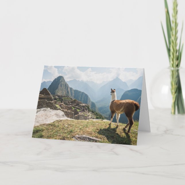 Lama-übersehenruinen | Machu Picchu, Peru Karte (Vorderseite)