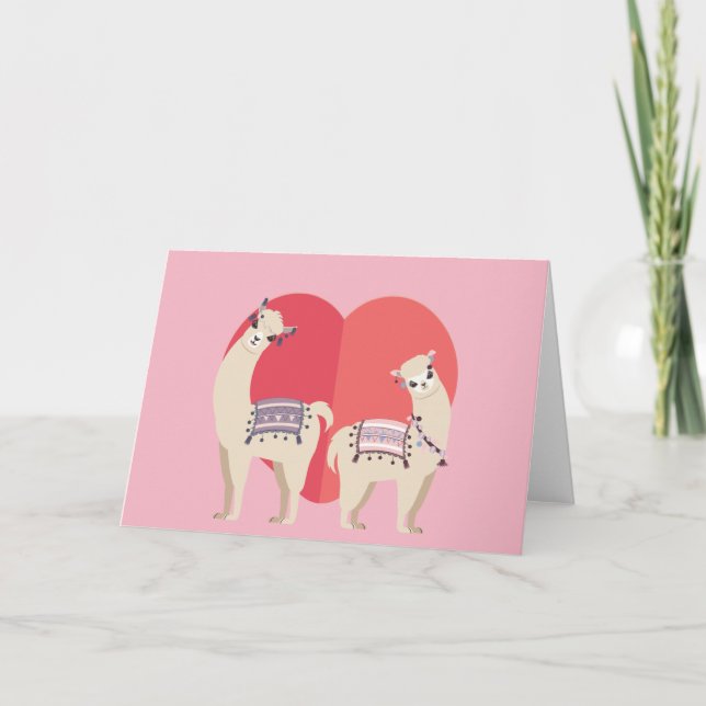 Lama und Alpaca mit Liebe Karte (Vorderseite)
