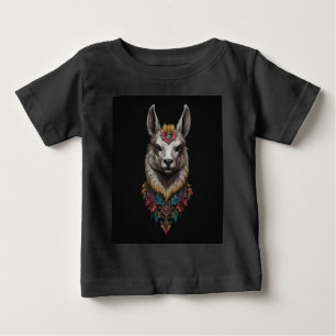 Lama- und Blume-Portrait, Baby T-shirt