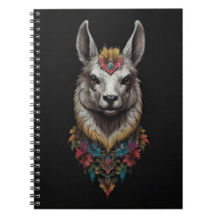 Lama- und Blume-Portrait, Notizblock