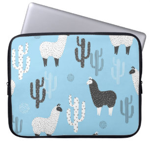 Lama und Kaktus, niedliches Muster. Laptopschutzhülle