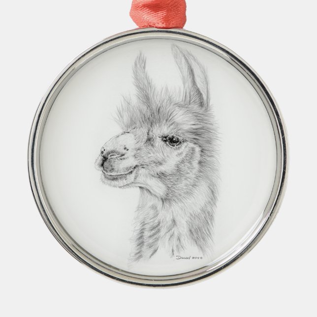 Lama-Verzierung Silbernes Ornament (Vorne)