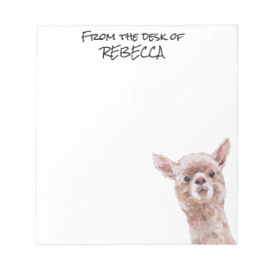 Lama vom Schreibtisch aus Personalisiert Notizblock
