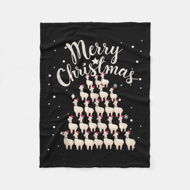 Lama Xmas Tree Llamas Weihnachtsbaum Tank Top1 Fleecedecke (Vorderseite)