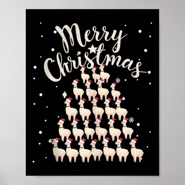 Lama Xmas Tree Llamas Weihnachtsbaum Tank Top1 Poster (Vorne)