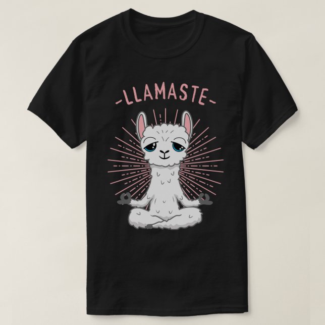 Lama Yoga Namaste T-Shirt Pilates Yoga Alpaka Love (Design vorne)