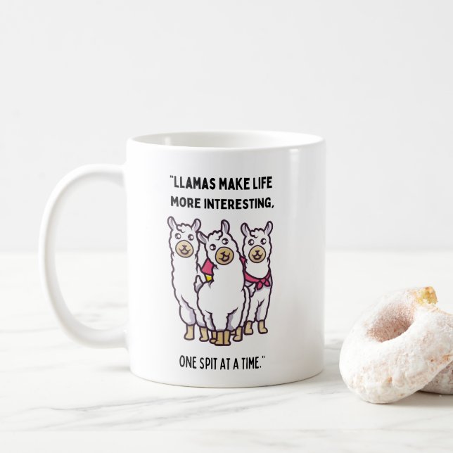 Lama-Zitat Kaffeetasse (Mit Donut)