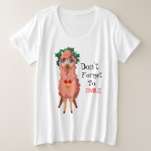 Lama zu Weihnachten Große Größe T-Shirt