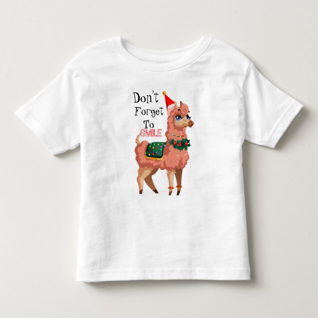 Lama zu Weihnachten Kleinkind T-shirt (Vorderseite)