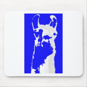 Lamakopf im Marineblau Mousepad