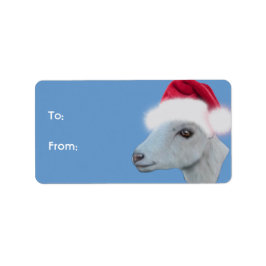 LaMancha Goat Santa Goat Weihnachtsgeschenk Tag Adressaufkleber