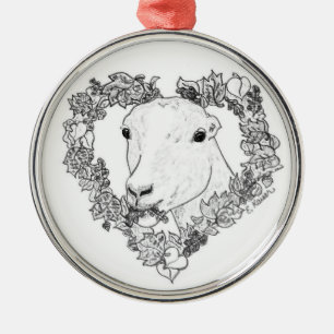 LaMancha Kopf im Herzen Ornament Aus Metall