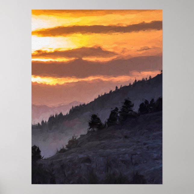 Lamar Valley Sunset Poster (Vorne)