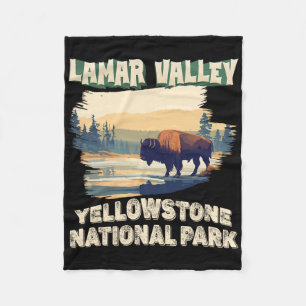 Lamar Valley Yellowstone Nationalpark Bison Wander Fleecedecke